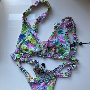 For Love and Lemons Eden Bikini Top and Bottom Size L